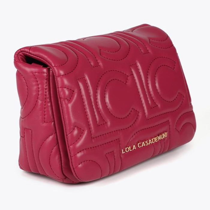 Tracolla Trapuntata con Logo in Pelle Sintetica con Tracolla Mista a Catena