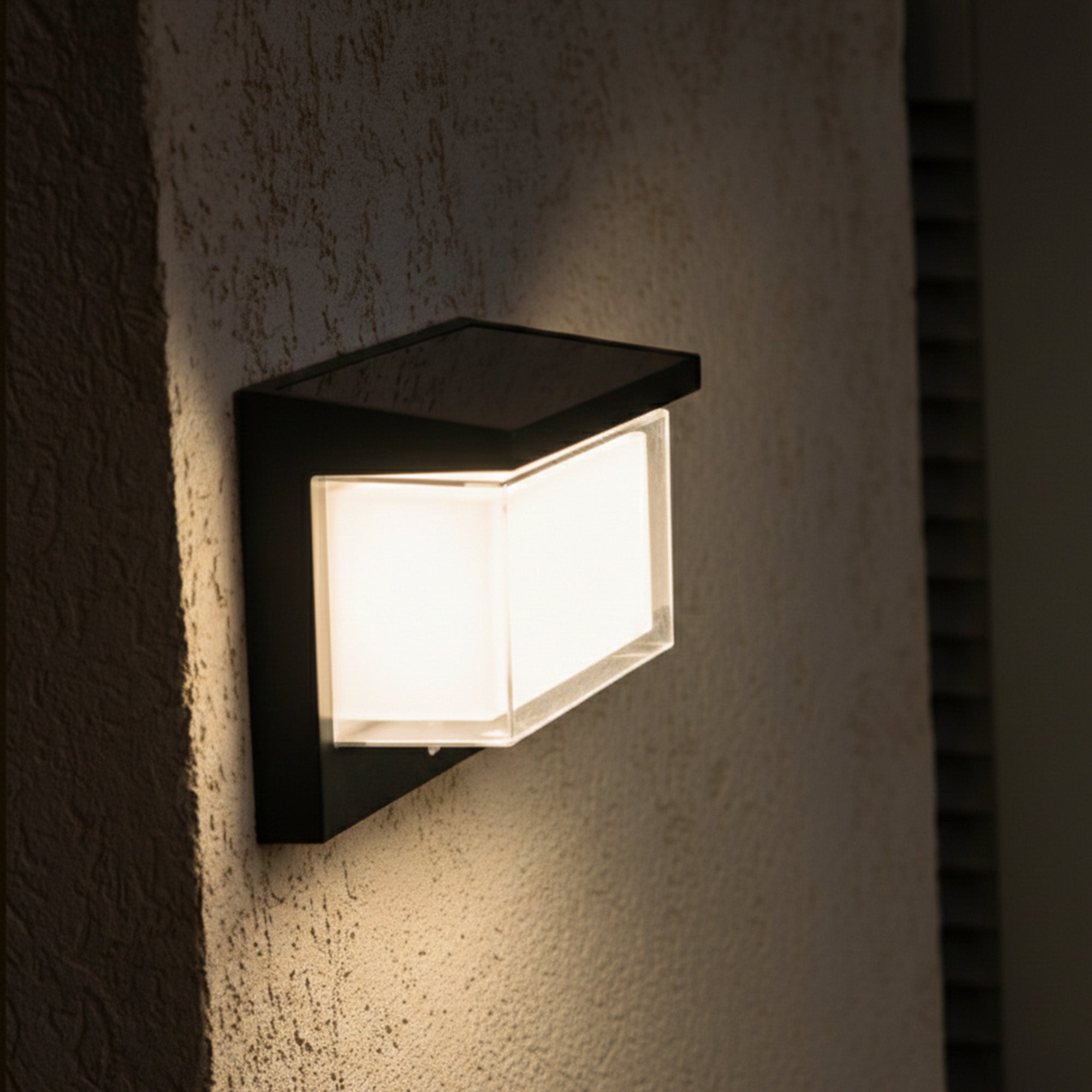 Lot de 2 appliques murales solaires grises LED blanc 900 lumens éclairage puissant 2x ZEANY L22cm