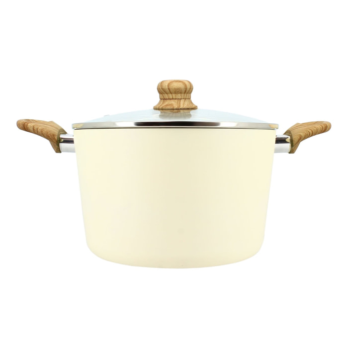 Faitout 24cm avec revêtement céramique crème - tous feux COLORAMA
