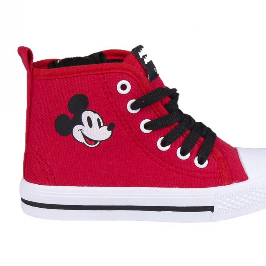 Scarpe Sneakers alte Mickey Mouse Lui Disney Rosso