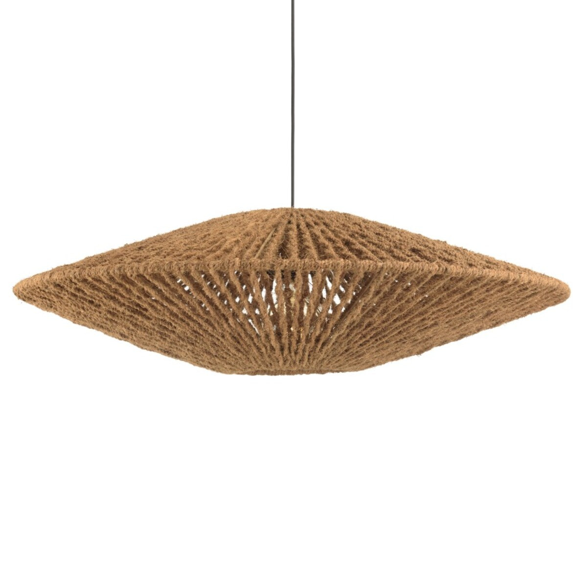 SIXTINE - Suspension 'cymbale' 100x100cm en fibre de coco/teck recyclé