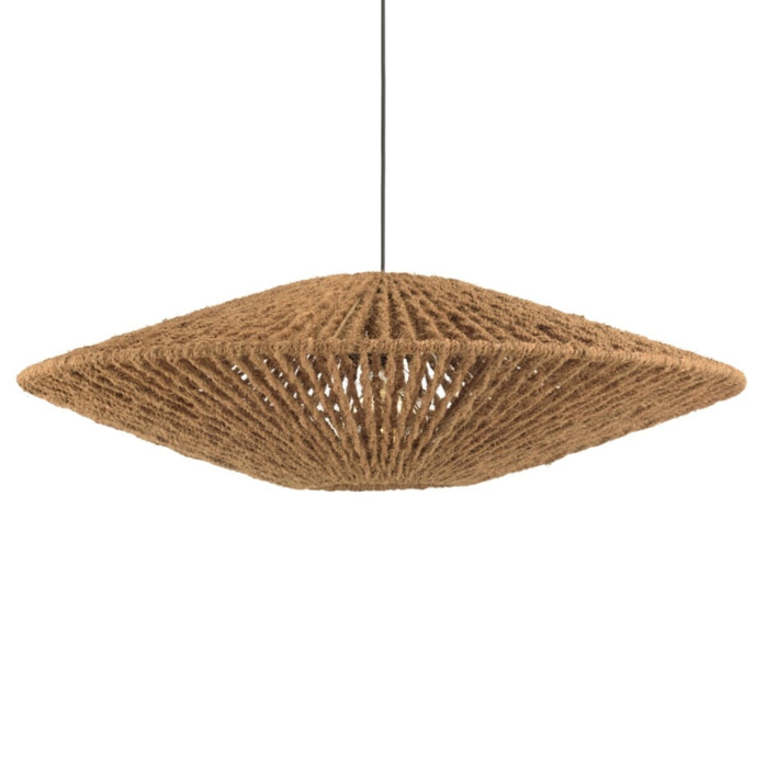 SIXTINE - Suspension 'cymbale' 100x100cm en fibre de coco/teck recyclé