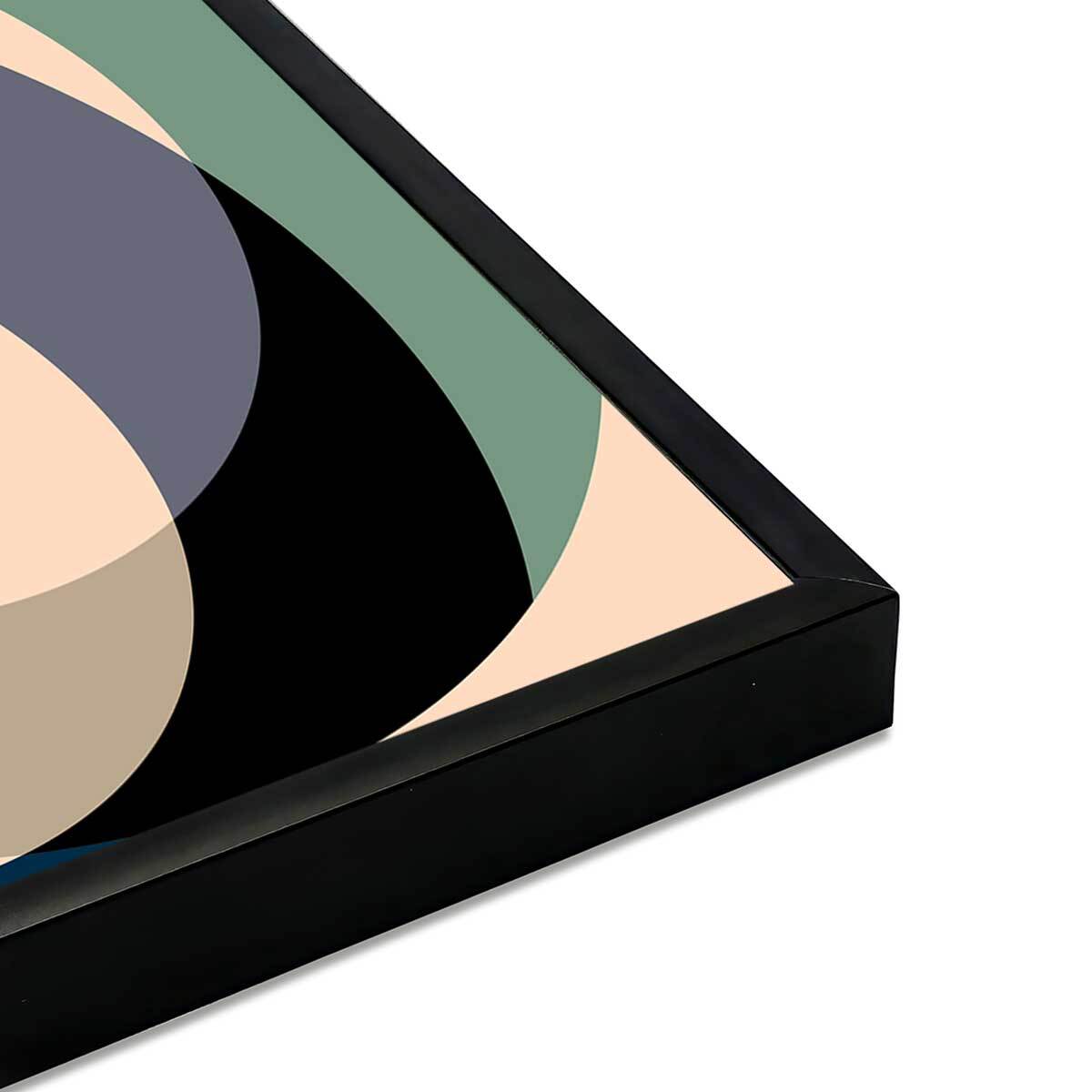 Affiche encadrée cercles abstraits élégants Affiche + cadre en métal - Noir