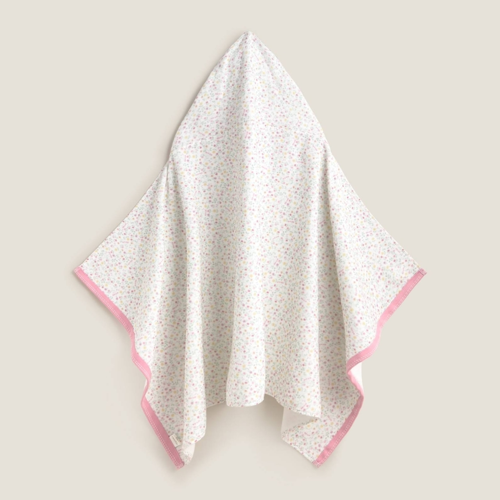 Toalla de baño de algodón con capucha flores Carmani color blanco 100% Algodón