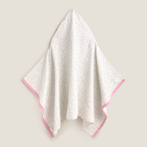 Toalla de baño de algodón con capucha flores Carmani color blanco 100% Algodón