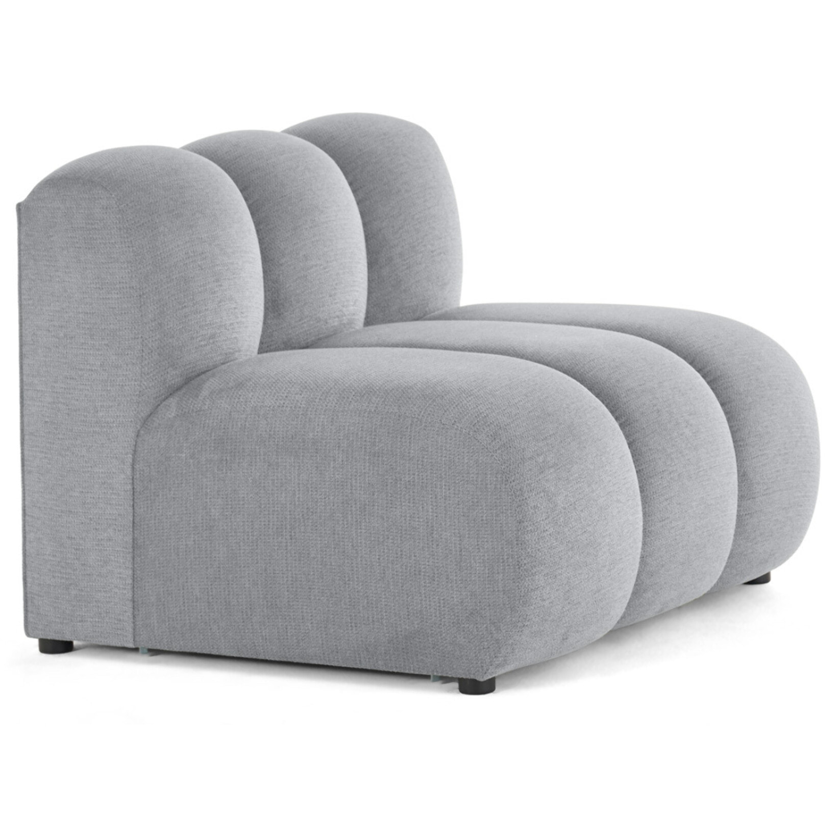 Debbie - module d'assise sans accoudoirs en tissu texturé - Gris