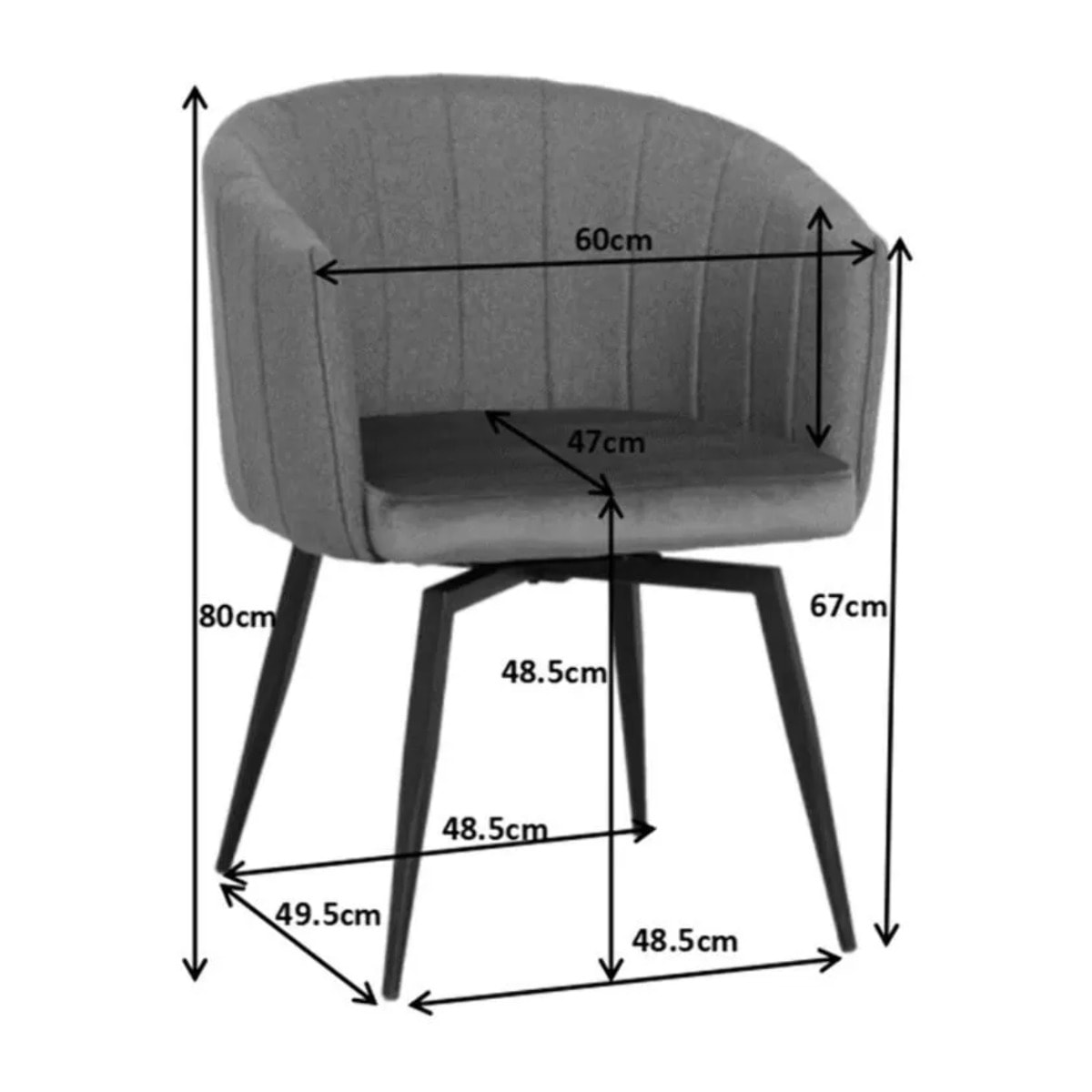 Chaise avec accoudoirs pivotante Merida rose Kare Design