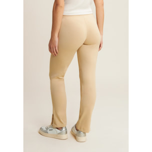 Pantaloni regular con spacchi e coulisse animalier