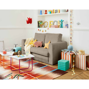 Marilia - canapé 2 places - convertible déplimousse - en velours côtelé - Taupe