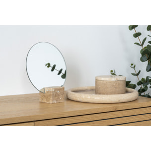 Vassoio tondo in travertino naturale Vikasa Home ø25,5 cm