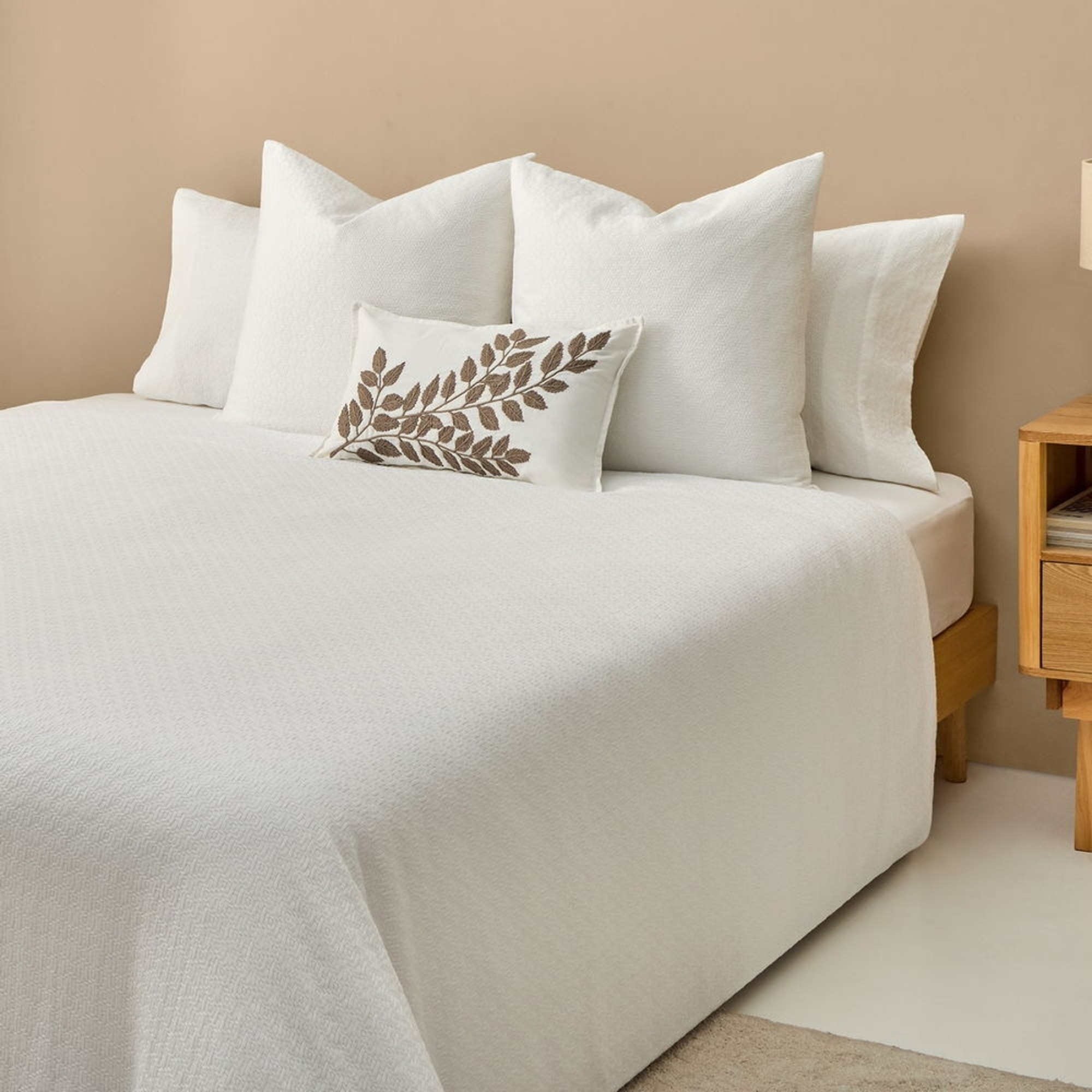 Funda nórdica texturizada Fremat color blanco 100% Algodón