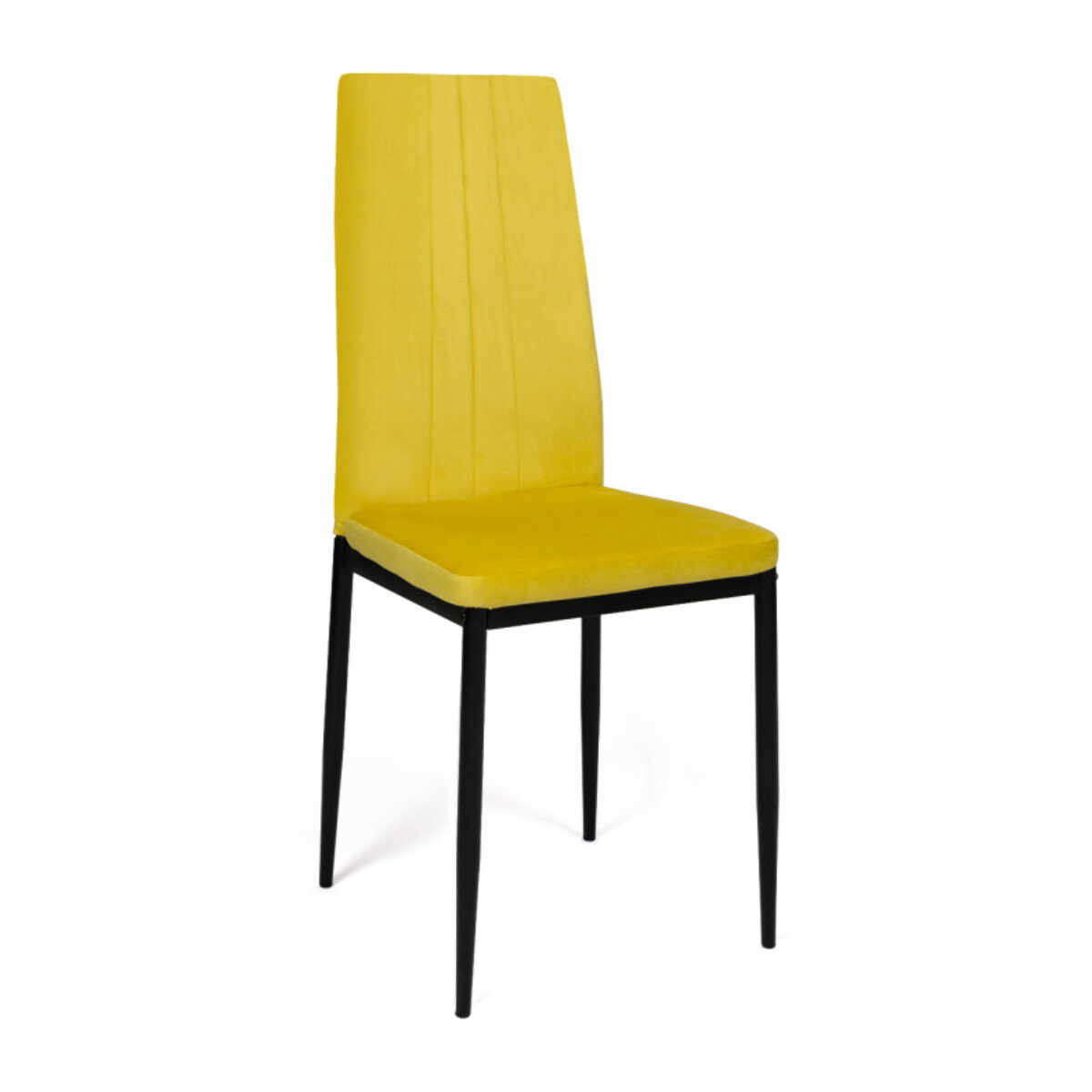 Chaises Jade en velours et pieds noirs - Mix color - Gris clair, gris foncé, jaune, bleu