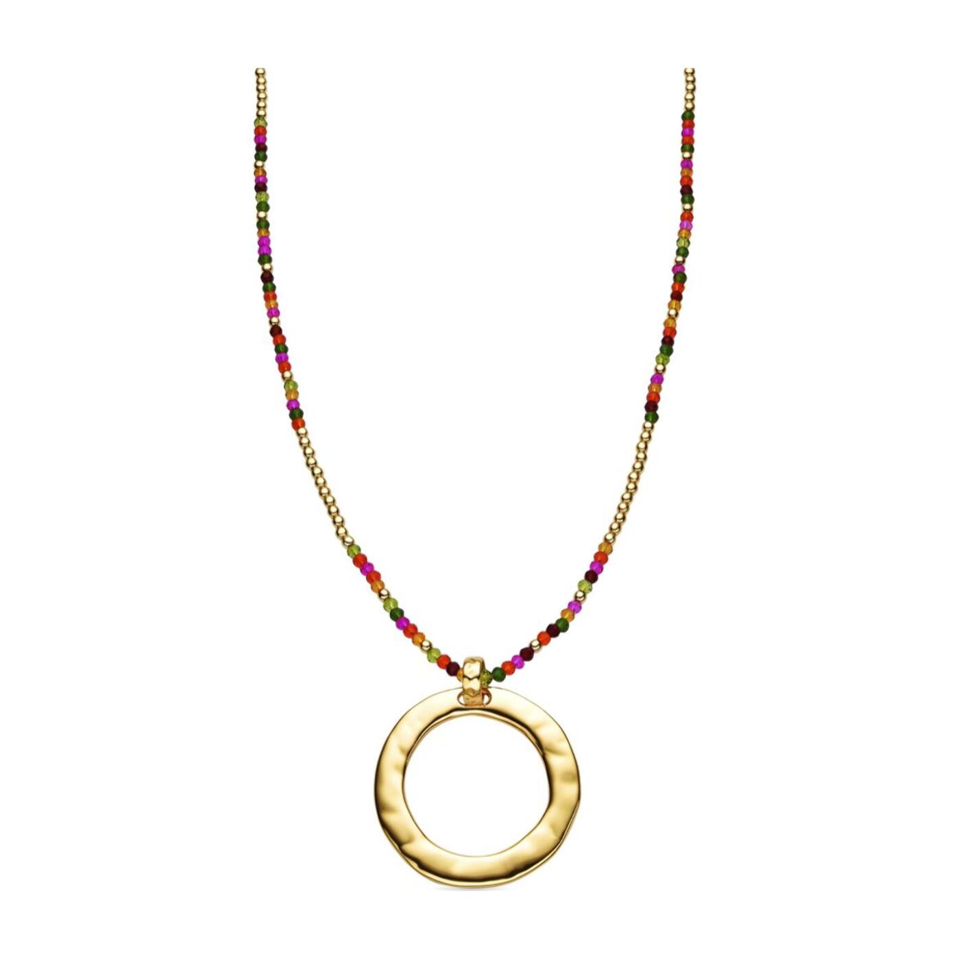 Collar con Cristal Rosa acabado oro 18k