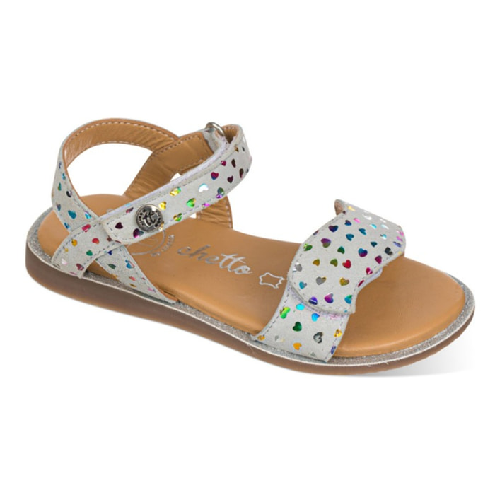 Sandalia de estampado corazones