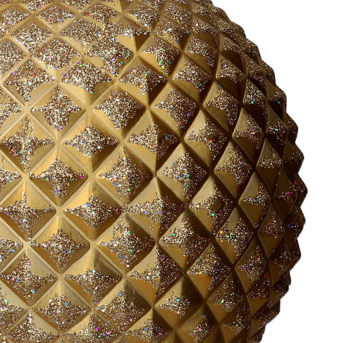 Sfera in plastica con glitter oro opaco cmø25h25