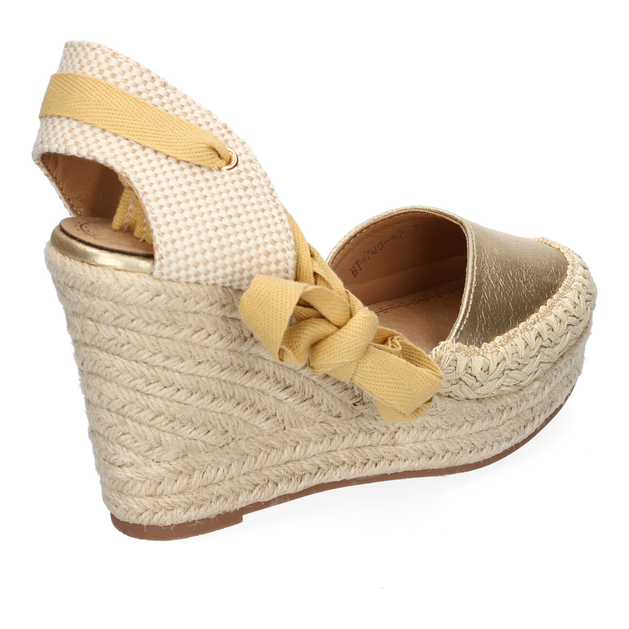 Sandalia de Mujer con Cuña de Yute, Comodas y Elegantes, Diseño Moderno con Cintas