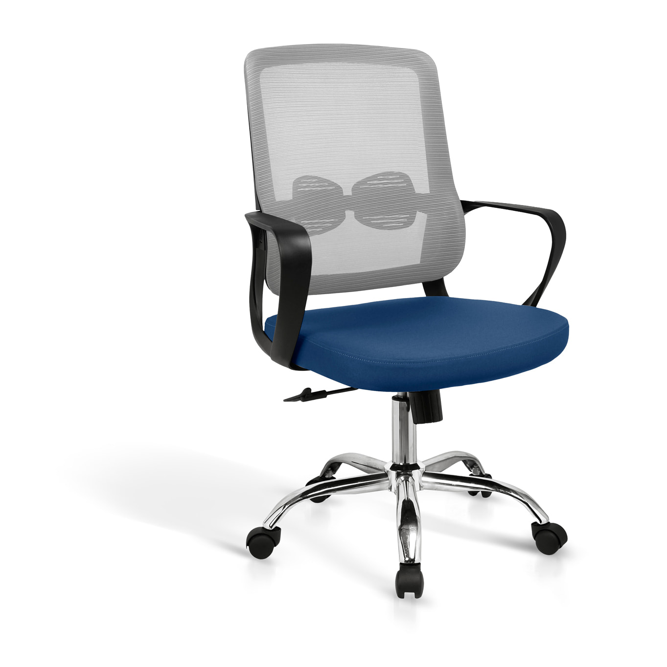 Silla de estudio Mylo gris y azul 110x60x61 cm