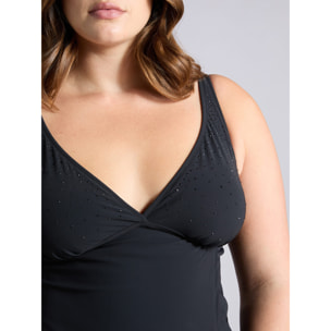 Fiorella Rubino - Top tankini con chiusura a portafoglio - Nero