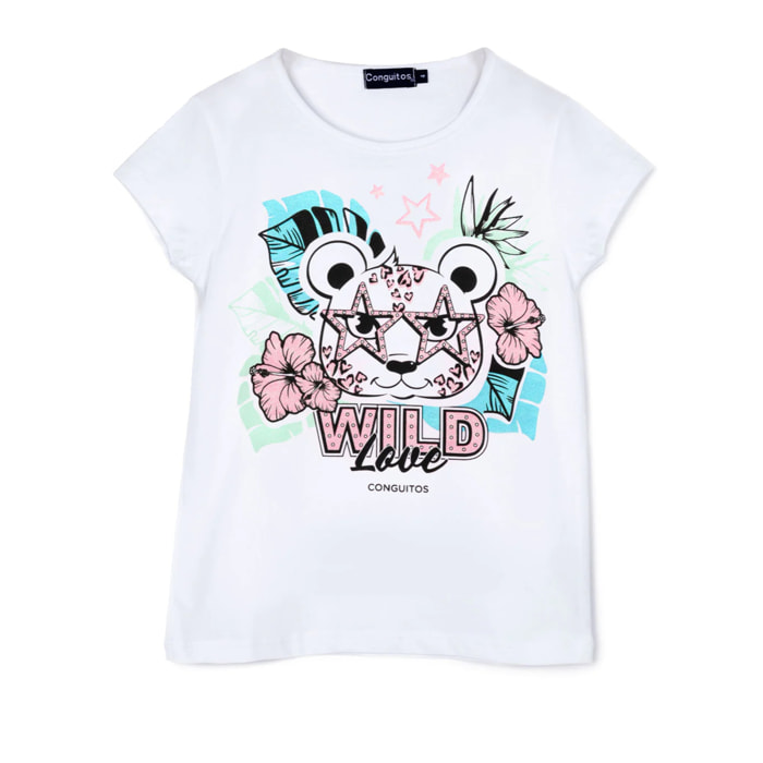 Camiseta de Niña Glitter en Blanco