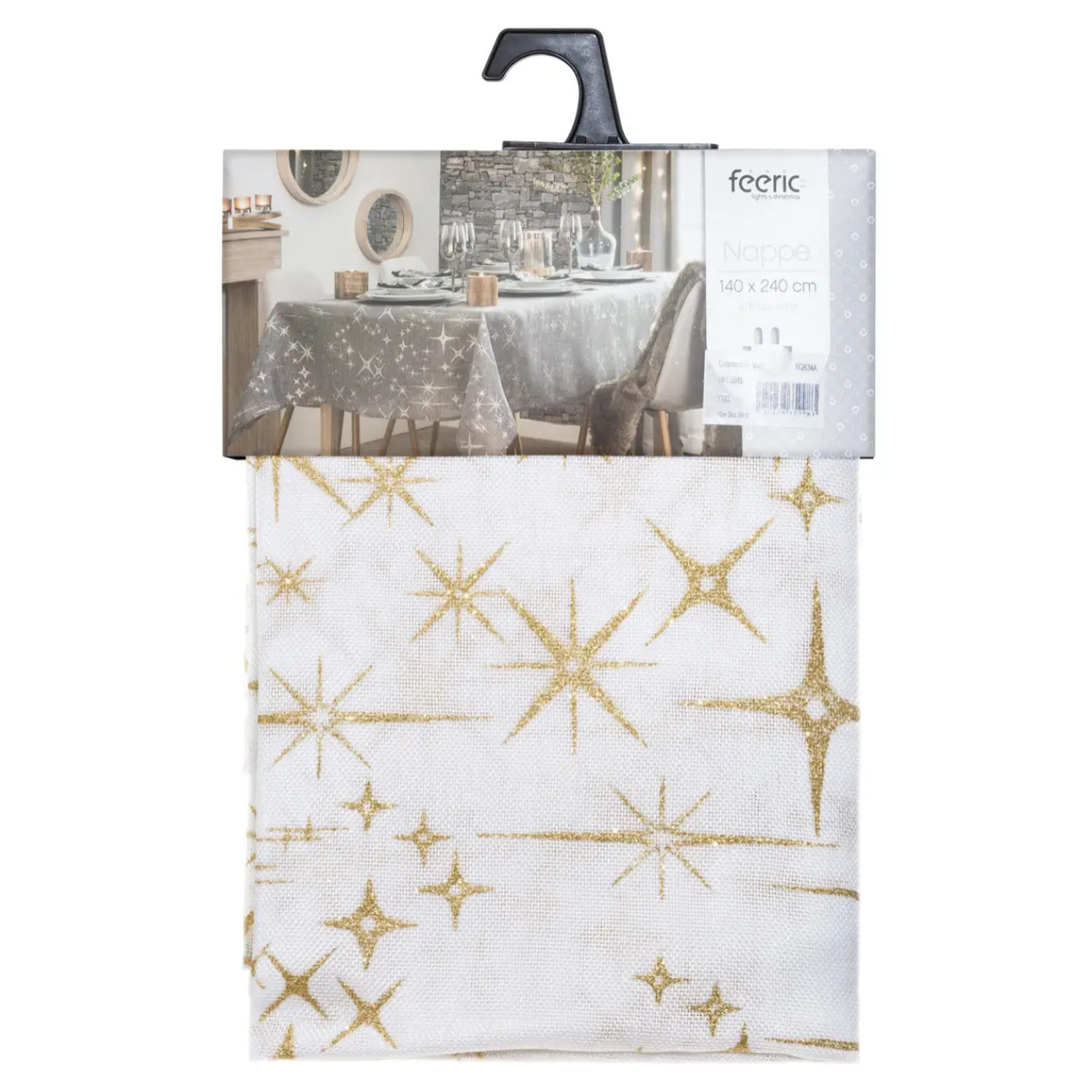 Nappe de Noël "Colorama de Noël" motif étoiles 140x240cm