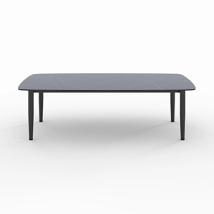 Table basse de jardin en verre effet marbre - Wilo