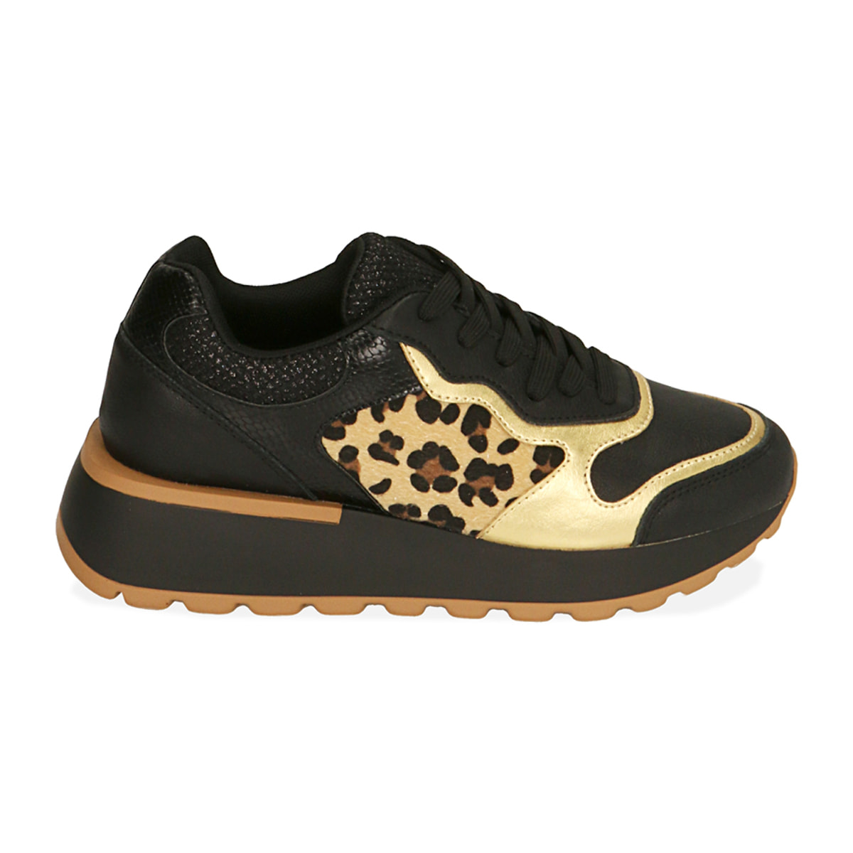 Sneakers nero leopard