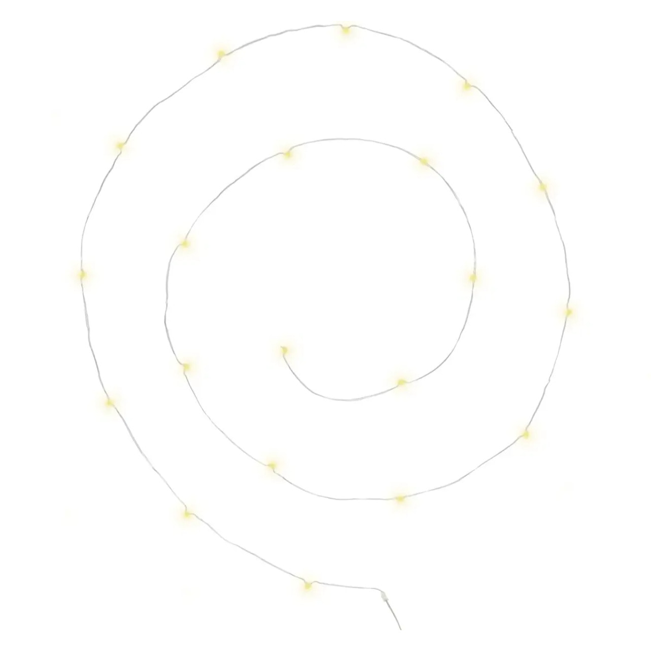 Guirlandes "Anya" 20 microLED à pile argent blanc chaud L190cm