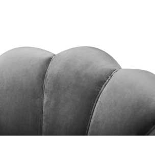 Fauteuil "Kingston" en velours gris clair