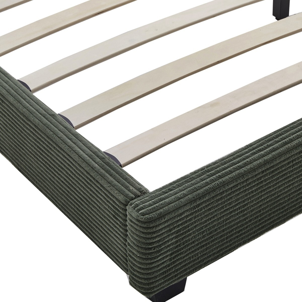 Lit avec tête de lit en velours côtelé - WILLIAM