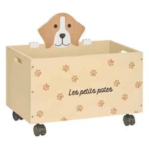 Coffre de rangement enfant Scott beige 48x42cm