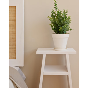 Table basse en bois massif blanc 60x20cm Hauteur: 60 Longueur: 30 Largeur: 20