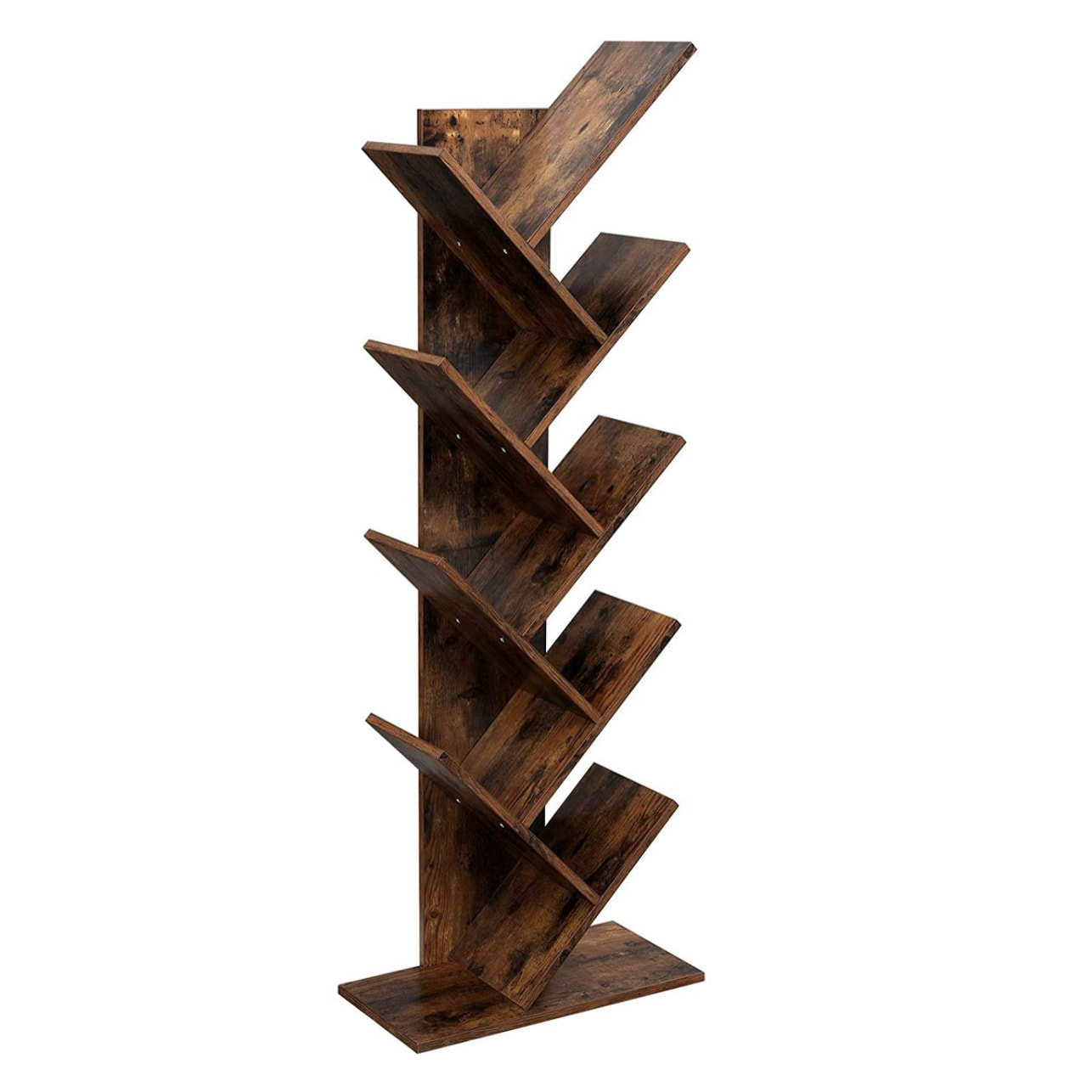 Libreria a Albero Oskar in Legno Rustico con 8 Ripiani