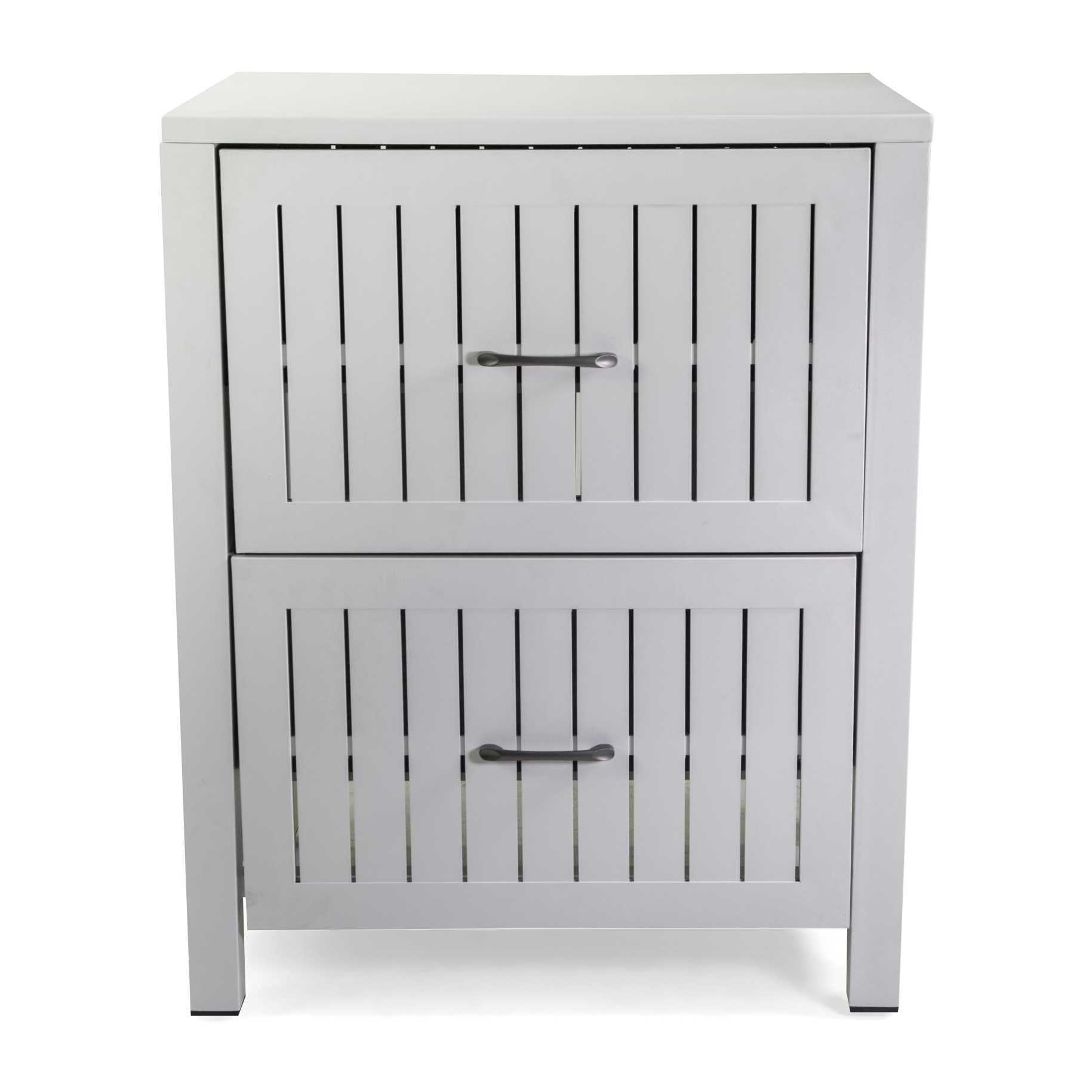 Mobiletto Vacchetti in alluminio 2 cassetti bianco cm70x54,5h90