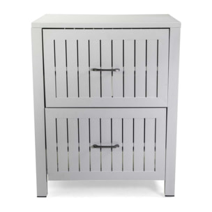 Mobiletto Vacchetti in alluminio 2 cassetti bianco cm70x54,5h90