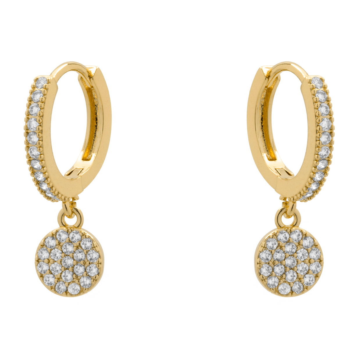 Pendientes de Circonita Brillante acabado en oro amarillo de 18k