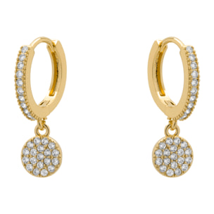 Pendientes de Circonita Brillante acabado en oro amarillo de 18k
