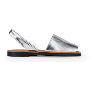 Alpargatas de piel plateadas