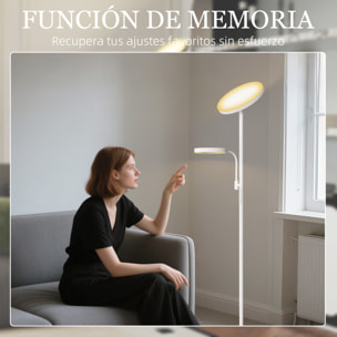 Lámpara de Pie LED Regulable 42W Lámpara de Pie Salón Giratoria con Control Remoto y Táctil Temperatura de Color y Brillo Ajustable para Salas de Estar Dormitorios Oficinas Blanco