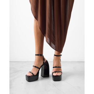 Sandalias de tacón  -  Dara   - Negro - 15 cm