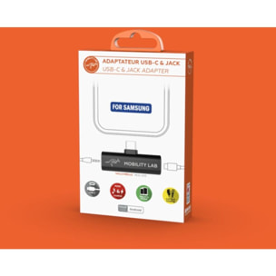 Adaptateur USB C MOBILITY LAB USB-C vers Jack + Charge rapide noir