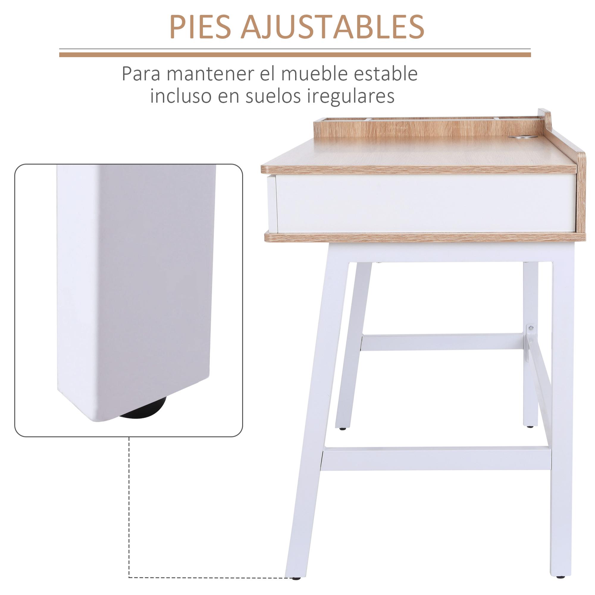 Mesa de Ordenador Escritorio de Madera 100x55x81,5cm Blanco