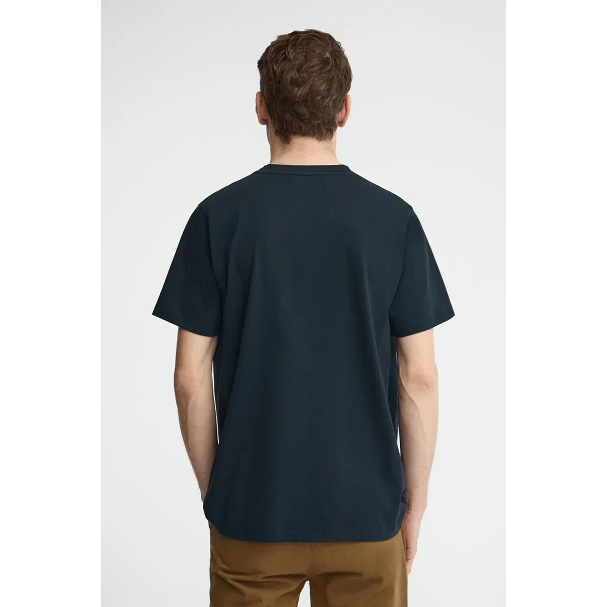 Camiseta azul marino de cuello pico con logo Rigby Go