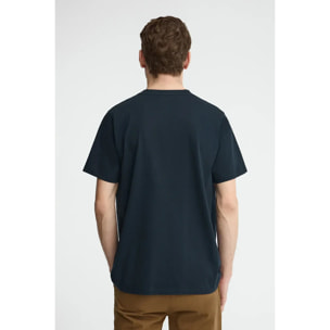 Camiseta azul marino de cuello pico con logo Rigby Go