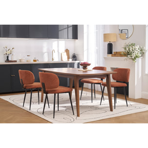 Chaises en tissu effet velours texturé beige et métal noir (lot de 2) ATRIUM