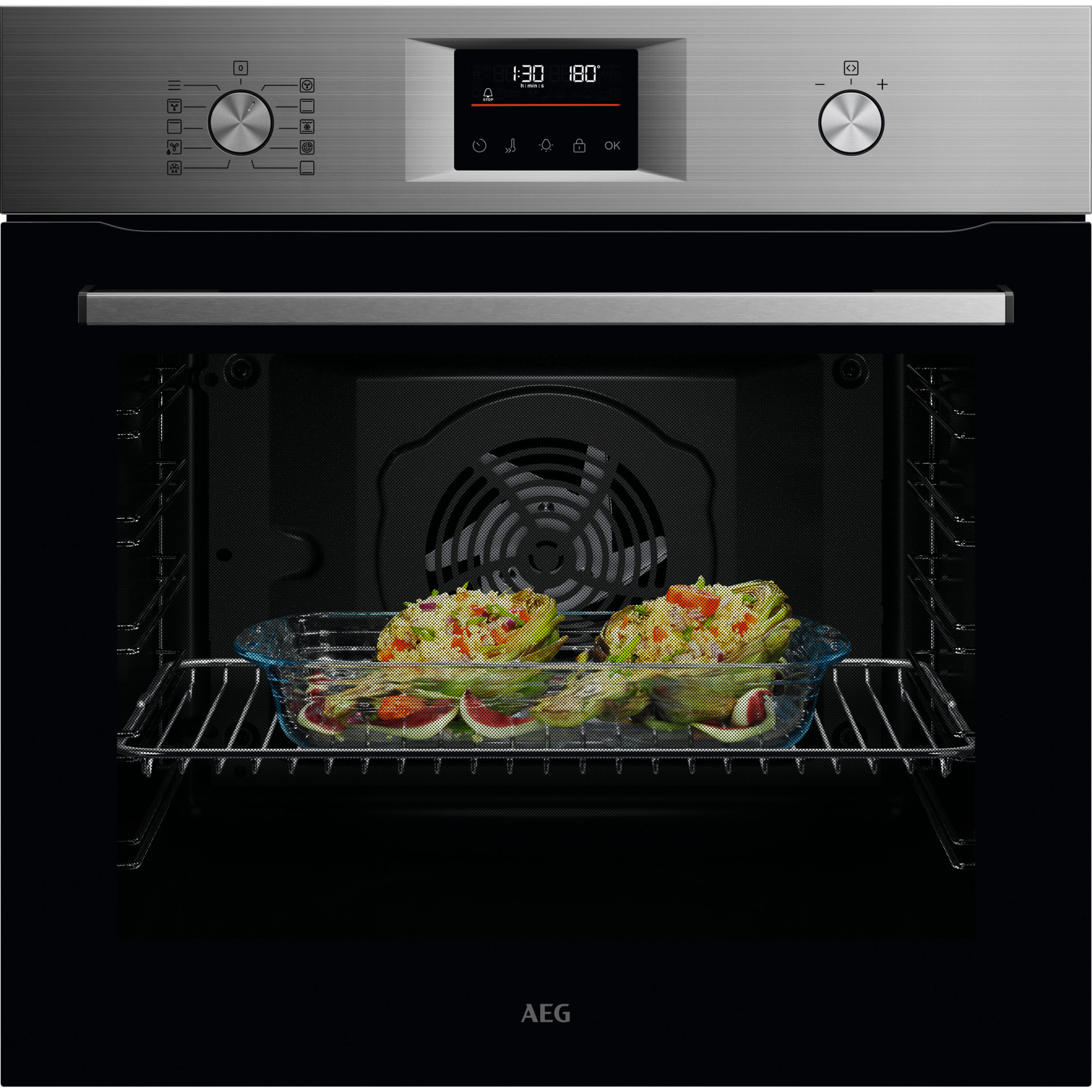 AEG Horno multifunción Serie 5000 SurroundCook con Display LED Explore GU5PB43FSM