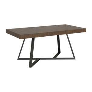 Mesa extensible 90x200/460 cm Booster nogal patas antracita