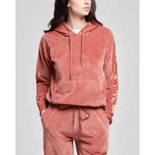 FELPA CON CAPPUCCIO VELLUTO DONNA