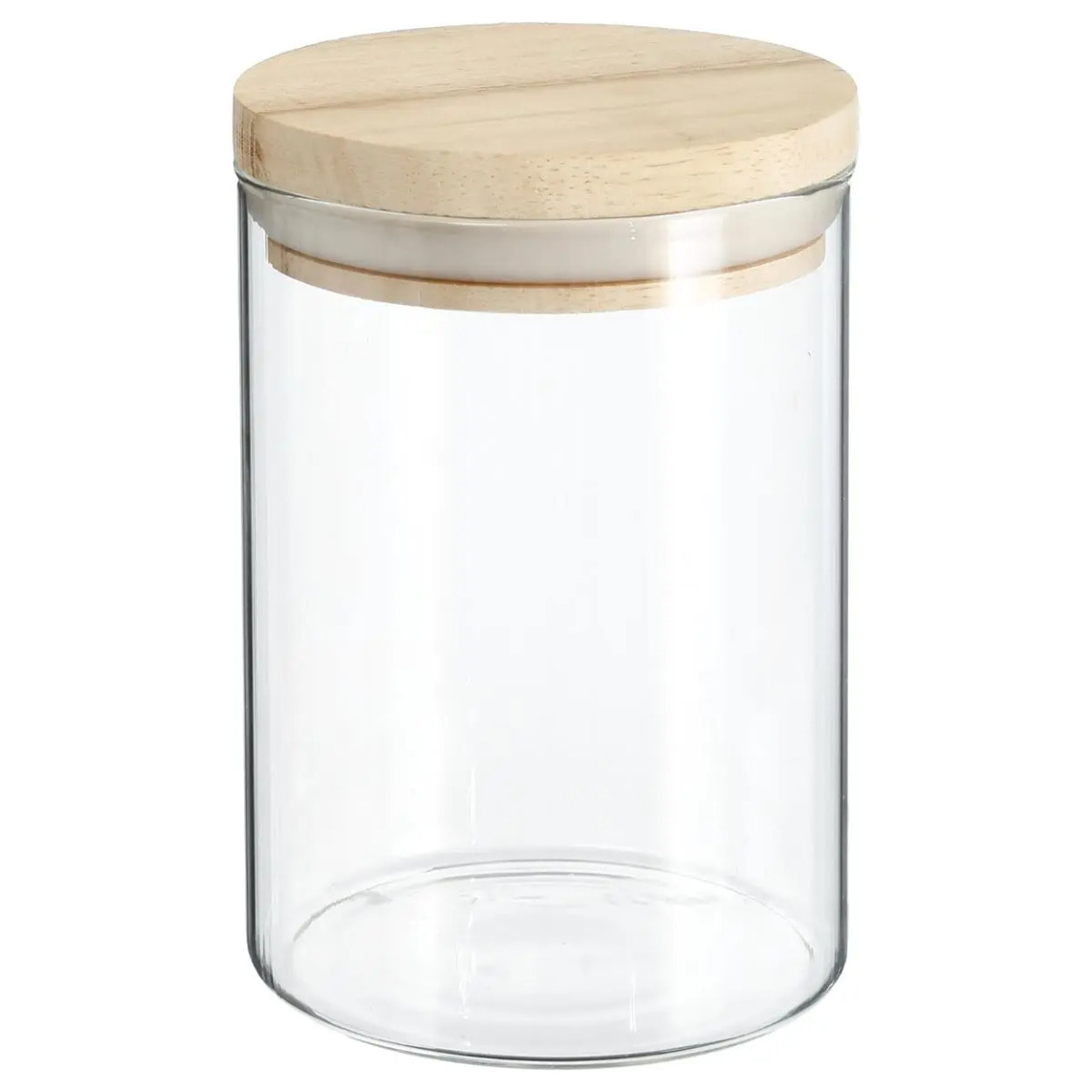 Bocal verre couvercle bois "Hermet" 0.6 L