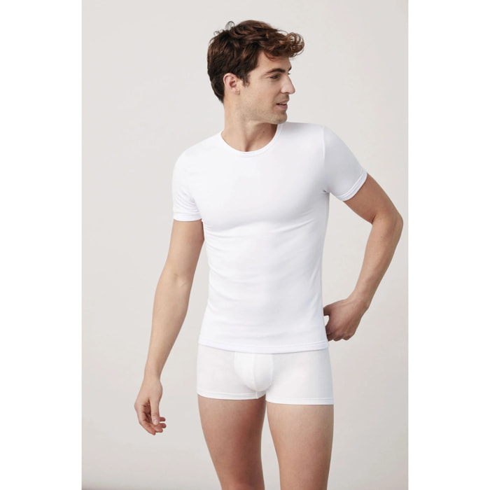 Maglia termica bianca a maniche corte