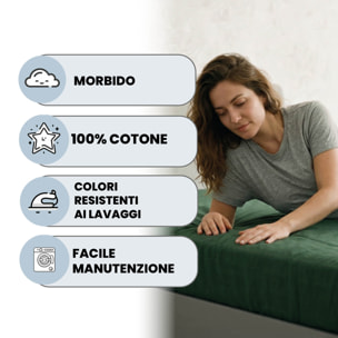 LENZUOLO SOTTO CON ANGOLI MAX COLOR, 100% COTONE MADE IN ITALY - SINGOLO